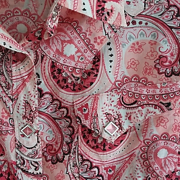 Ariat Pink Paisley Button Down Shirt - Picture 6 of 6